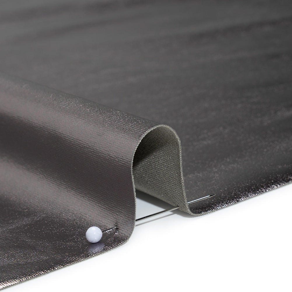 Metallic Foiled Polyester Jersey Knit - Gunmetal - Amalthea Collection Metallic Foiled Polyester Jersey Knit - Gunmetal - Amalthea Collection