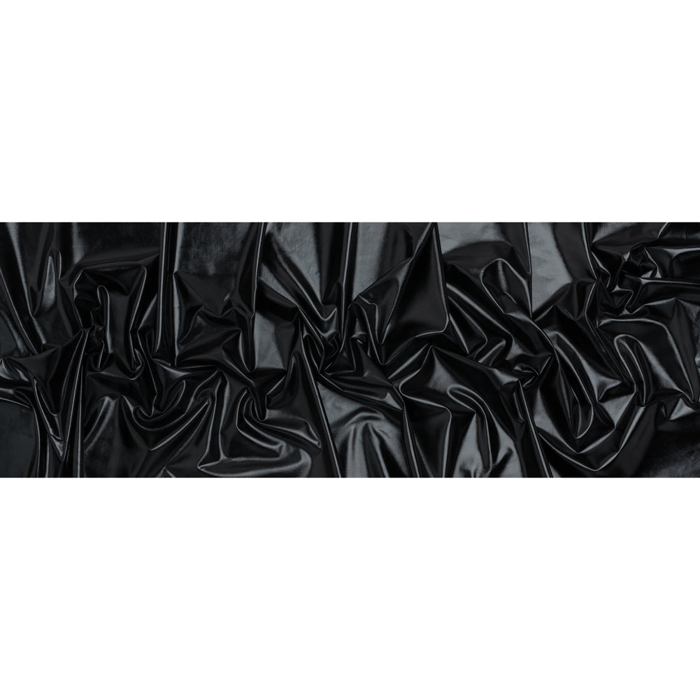 Metallic Foiled Polyester Jersey Knit - Black - Amalthea Collection Metallic Foiled Polyester Jersey Knit - Black - Amalthea Collection