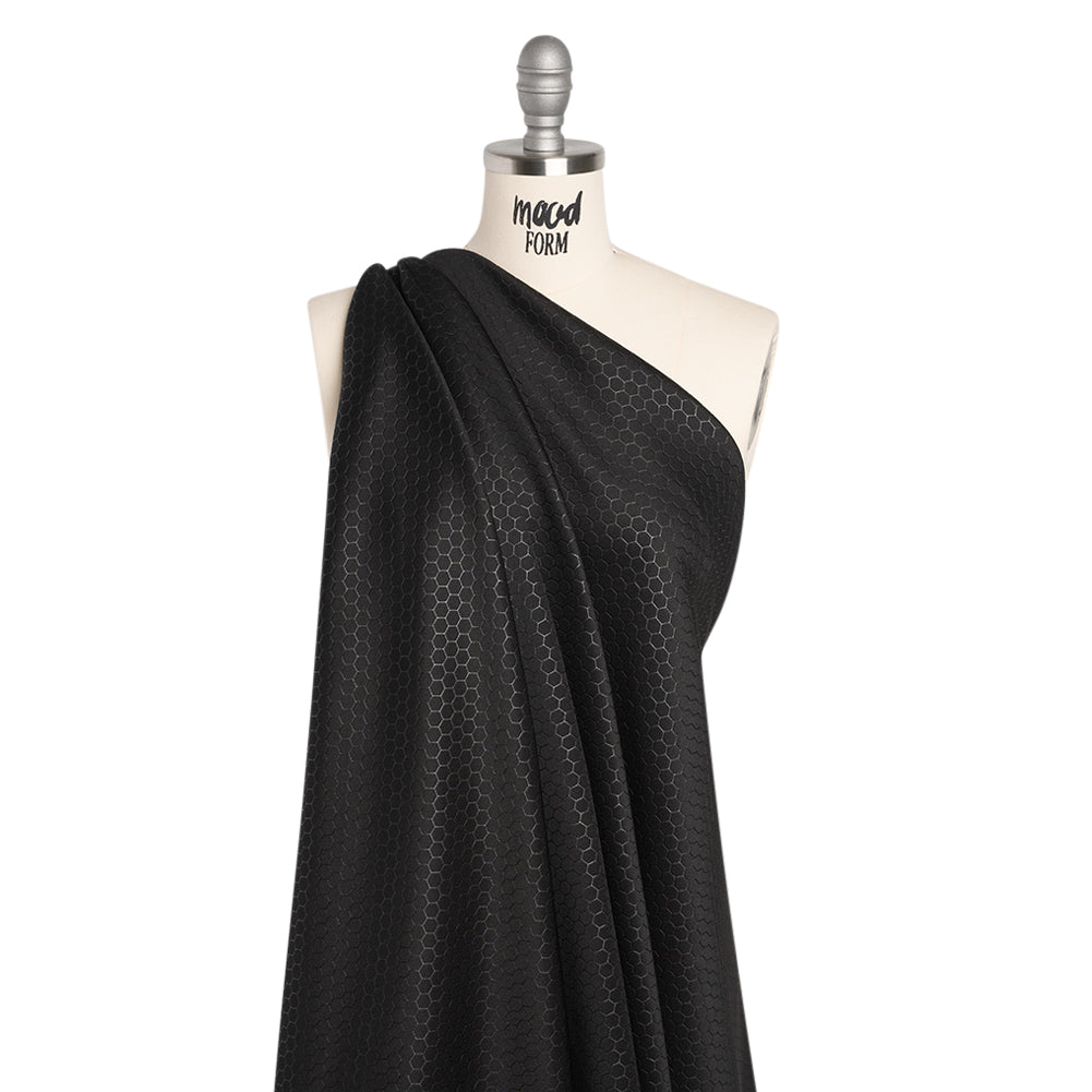 Yaya Han Stretch Scuba Knit - Black Hexagons - Cosplay Collection Yaya Han Stretch Scuba Knit - Black Hexagons - Cosplay Collection
