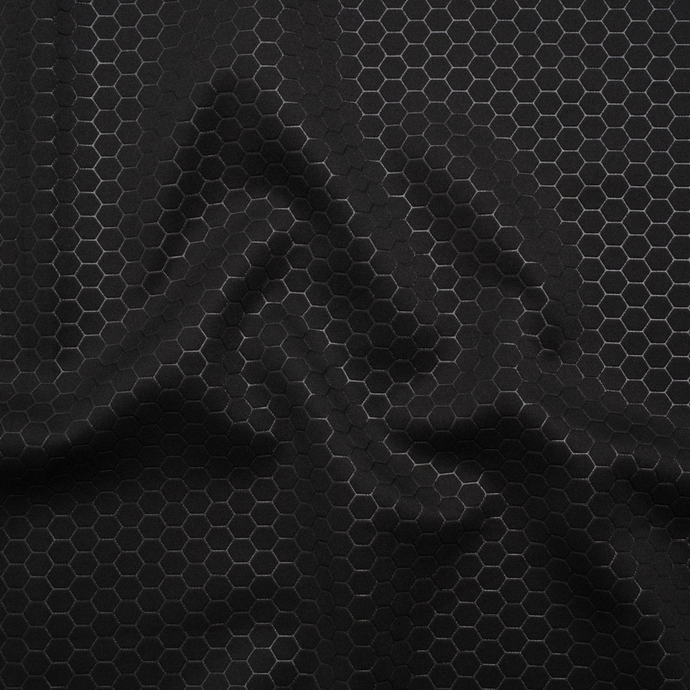 Yaya Han Stretch Scuba Knit - Black Hexagons - Cosplay Collection Yaya Han Stretch Scuba Knit - Black Hexagons - Cosplay Collection