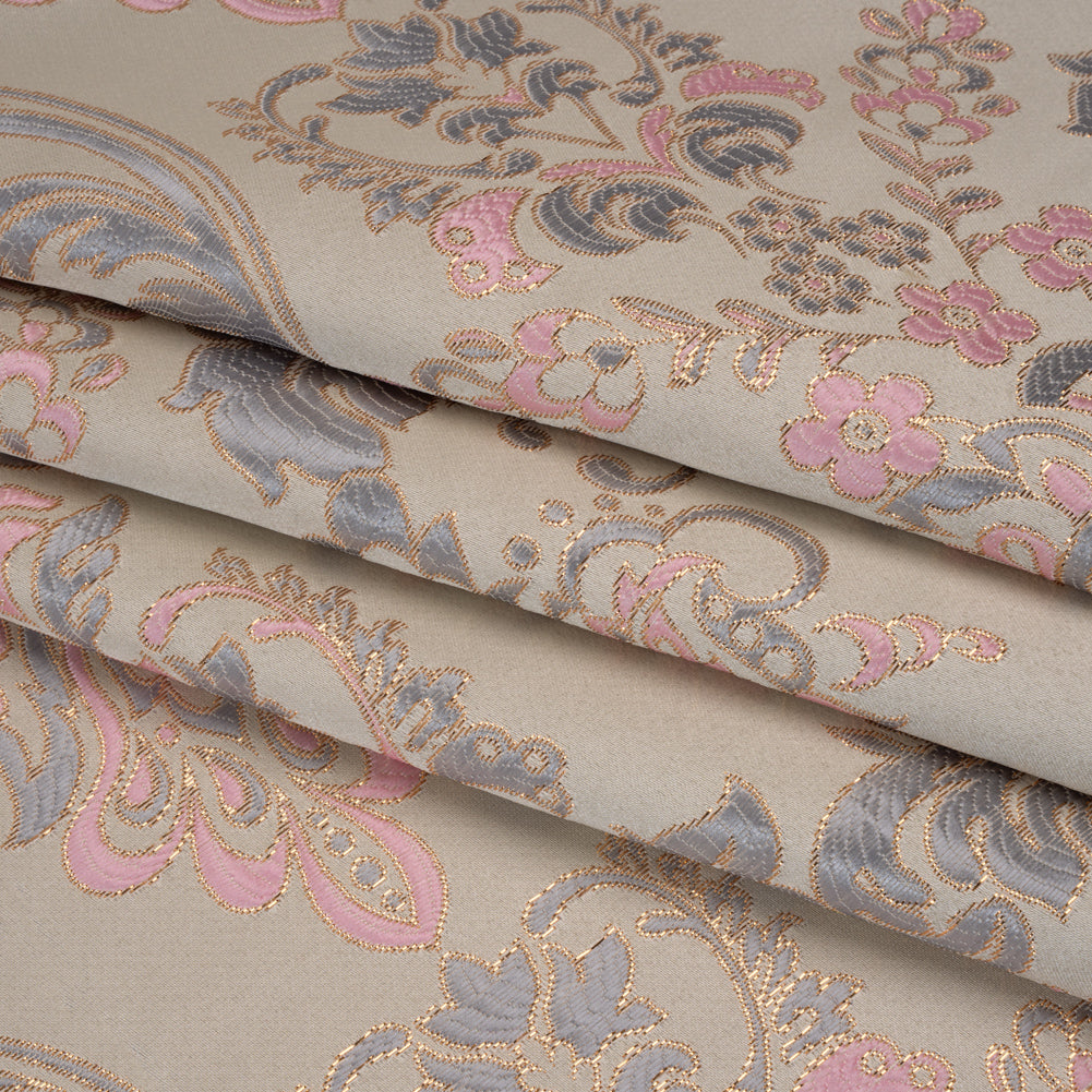 Yaya Han Metallic Duchesse Brocade - Ivory, Pink and Gold Damask Floral - Cosplay Collection Yaya Han Metallic Duchesse Brocade - Ivory, Pink and Gold Damask Floral - Cosplay Collection