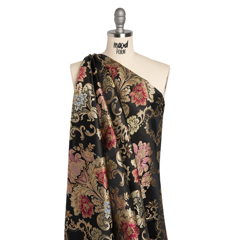 Yaya Han Metallic Polyester Brocade - Black, Red and Sage Green Floral Damask - Cosplay Collection Yaya Han Metallic Polyester Brocade - Black, Red and Sage Green Floral Damask - Cosplay Collection