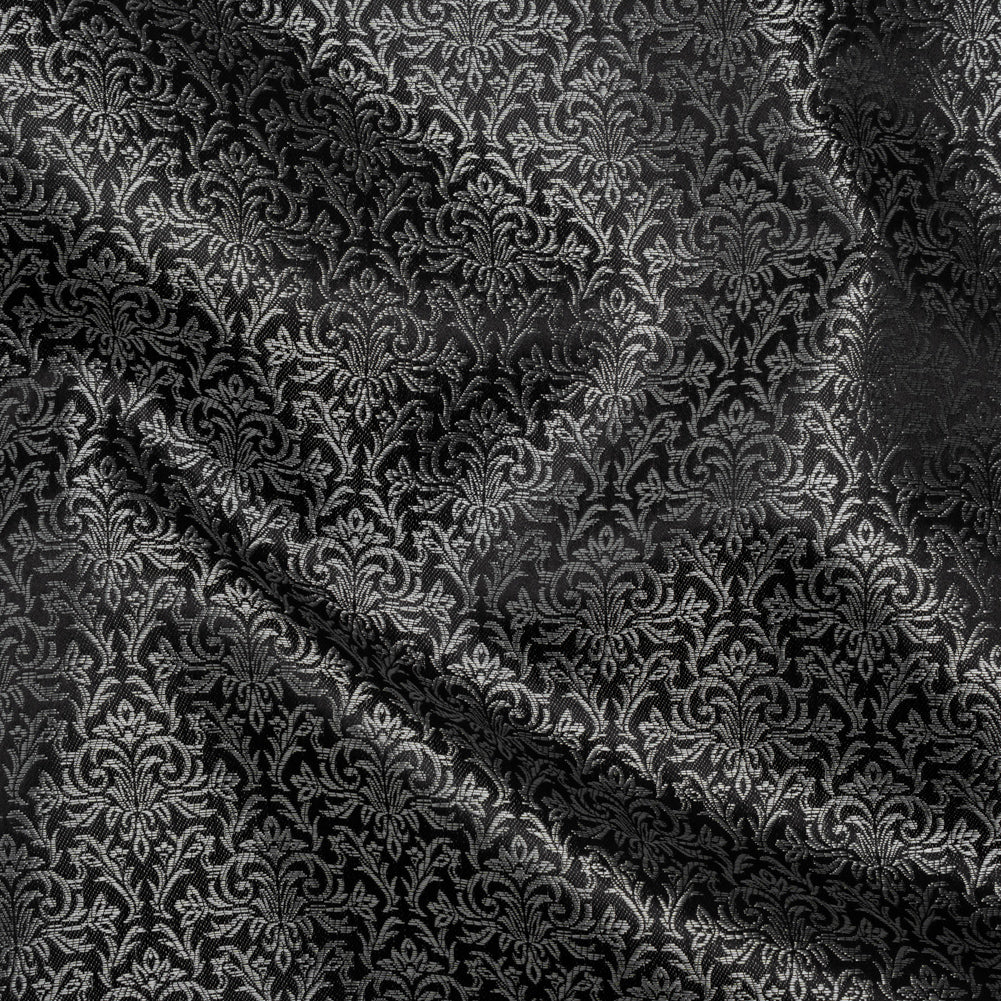 Yaya Han Polyester and Nylon Brocade - Imperial Silver and Black Damask - Cosplay Collection Yaya Han Polyester and Nylon Brocade - Imperial Silver and Black Damask - Cosplay Collection