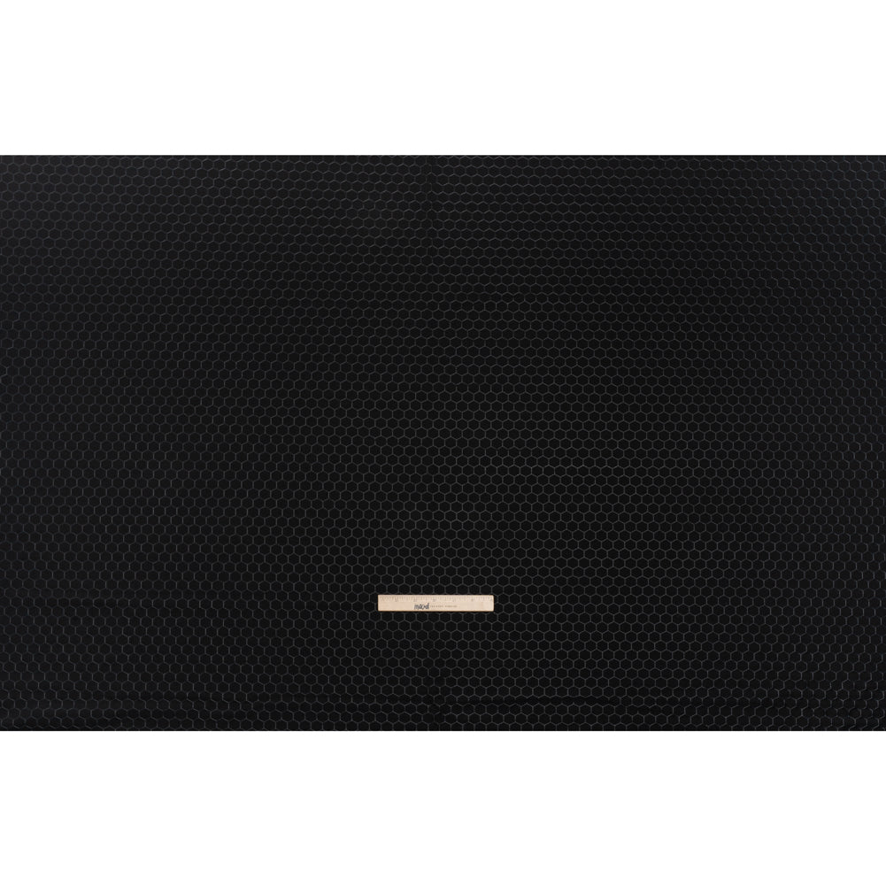 Yaya Han Stretch Polyester Interlock Knit with Puff Print - Black Honeycomb Hexagons - Cosplay Collection Yaya Han Stretch Polyester Interlock Knit with Puff Print - Black Honeycomb Hexagons - Cosplay Collection