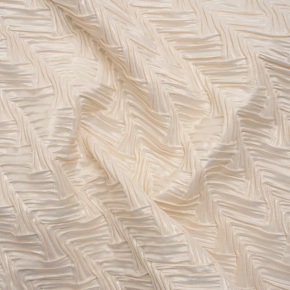 Yaya Han Puckered Novelty Woven - Cream and Gold Geometric Diagonal Stripes - Cosplay Collection Yaya Han Puckered Novelty Woven - Cream and Gold Geometric Diagonal Stripes - Cosplay Collection