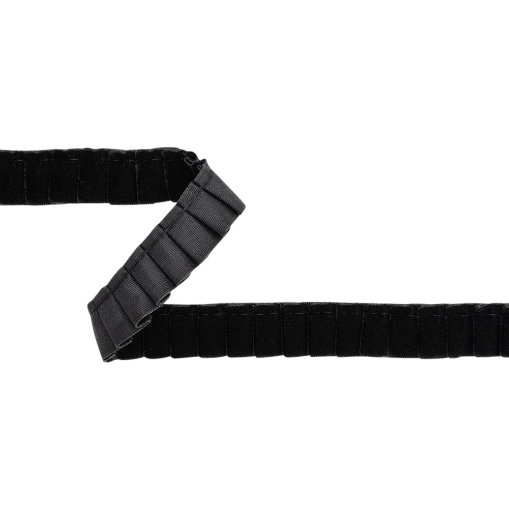 Yaya Han Pleated Velveteen Ribbon Trim - Black, 1" - Cosplay Collection Yaya Han Pleated Velveteen Ribbon Trim - Black, 1" - Cosplay Collection