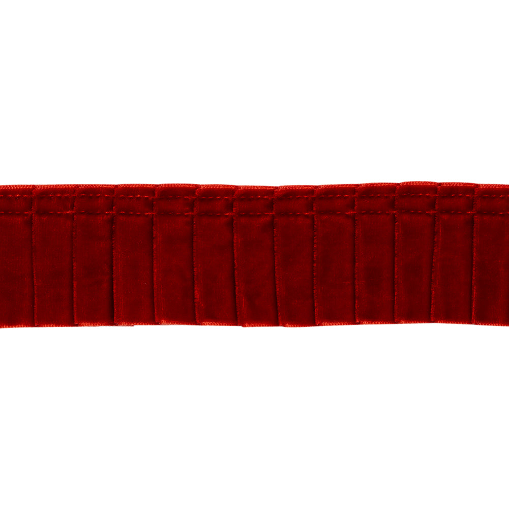 Yaya Han Pleated Velveteen Ribbon Trim - Red, 1.5" - Cosplay Collection Yaya Han Pleated Velveteen Ribbon Trim - Red, 1.5" - Cosplay Collection