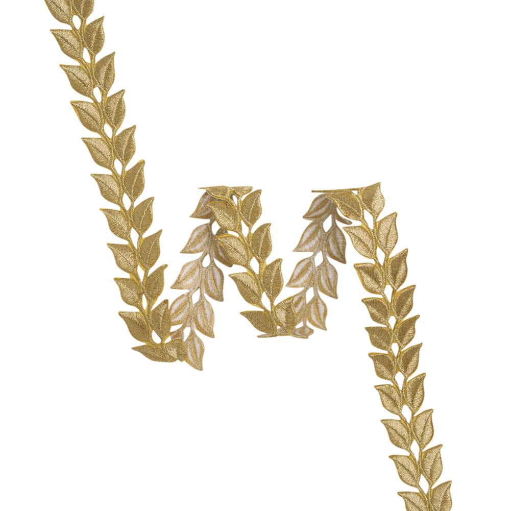 Yaya Han Iron-On Metallic Embroidered Trim - Gold Roman Leaves, 1.25" - Cosplay Collection Yaya Han Iron-On Metallic Embroidered Trim - Gold Roman Leaves, 1.25" - Cosplay Collection