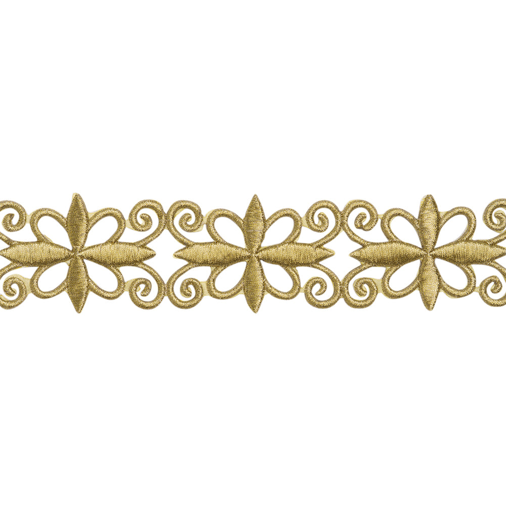 Yaya Han Iron-On Metallic Embroidered Trim - Gold Verona Filigree, 2" - Cosplay Collection Yaya Han Iron-On Metallic Embroidered Trim - Gold Verona Filigree, 2" - Cosplay Collection
