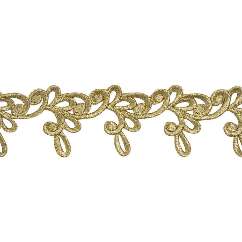 Yaya Han Iron-On Metallic Embroidered Trim - Gold Milan Swirl, 2.25" - Cosplay Collection Yaya Han Iron-On Metallic Embroidered Trim - Gold Milan Swirl, 2.25" - Cosplay Collection