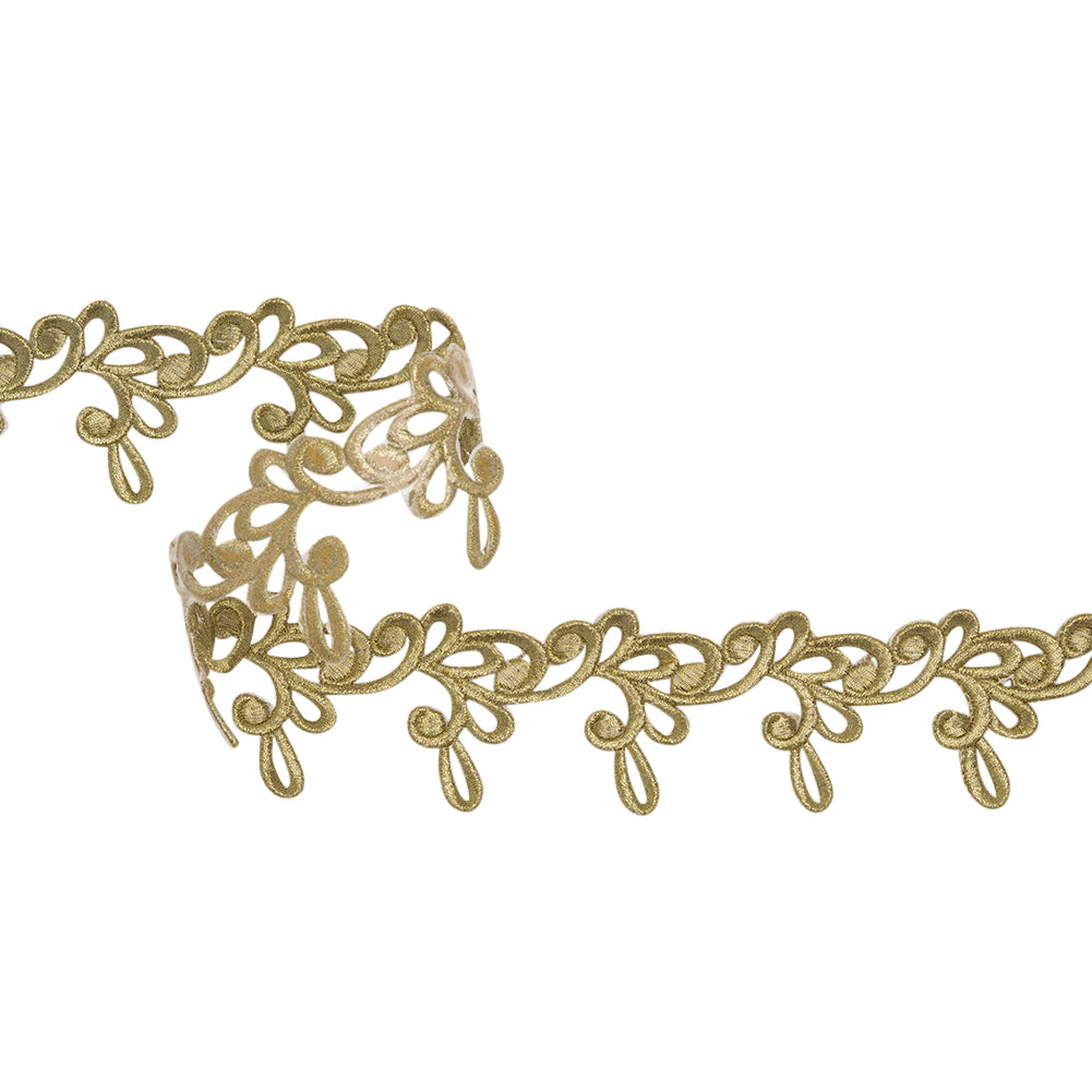 Yaya Han Iron-On Metallic Embroidered Trim - Gold Milan Swirl, 2.25" - Cosplay Collection Yaya Han Iron-On Metallic Embroidered Trim - Gold Milan Swirl, 2.25" - Cosplay Collection