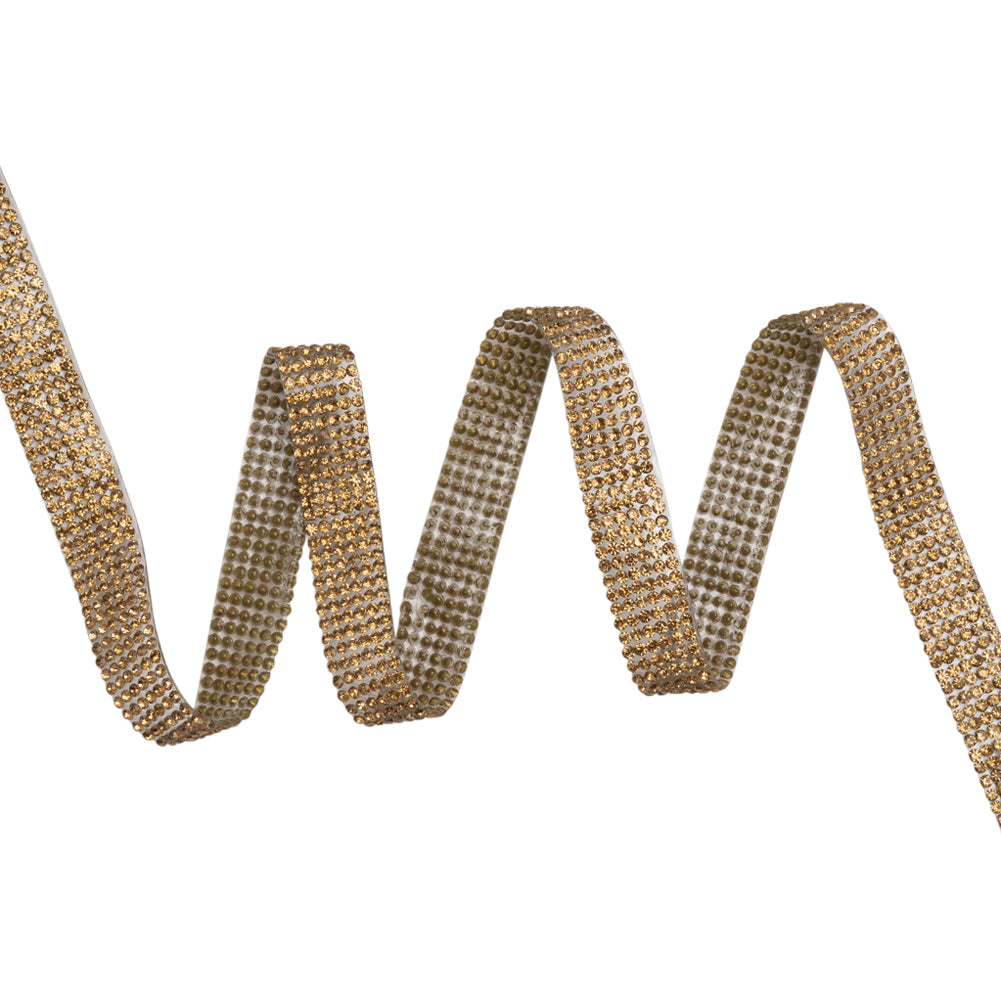 Yaya Han Iron-On Rhinestone Trim - 6-Row Gold, 0.5" - Cosplay Collection Yaya Han Iron-On Rhinestone Trim - 6-Row Gold, 0.5" - Cosplay Collection