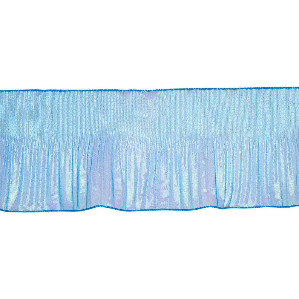 Yaya Han Pleated Ruffle Organza Trim - Mermaid Blue and Green Iridescent, 5.5" Yaya Han Pleated Ruffle Organza Trim - Mermaid Blue and Green Iridescent, 5.5"