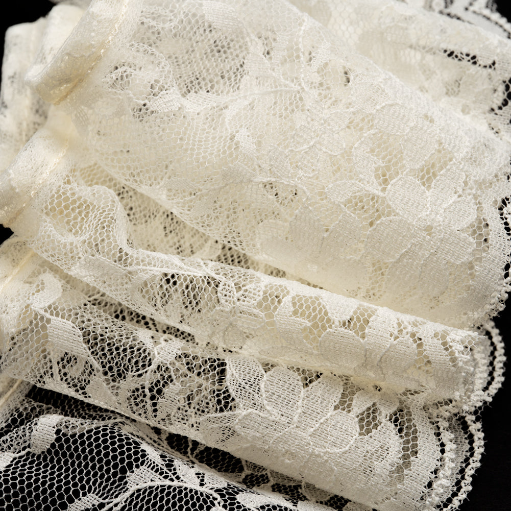 Yaya Han Ruffled Lace Trim - Champagne Floral, 3.5" - Cosplay Collection Yaya Han Ruffled Lace Trim - Champagne Floral, 3.5" - Cosplay Collection
