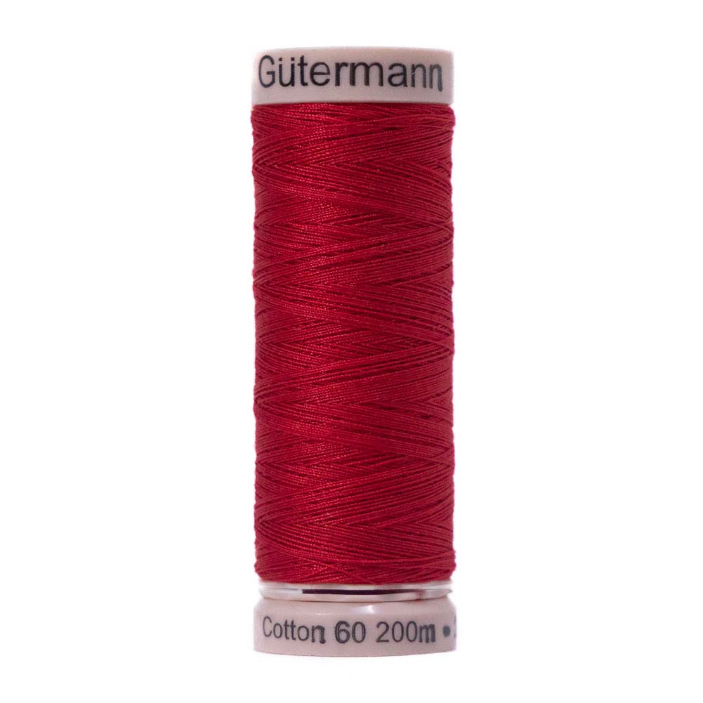 Gutermann 60 Wt Natural Cotton Thread 200m - 4495 Brite Red Gutermann 60 Wt Natural Cotton Thread 200m - 4495 Brite Red