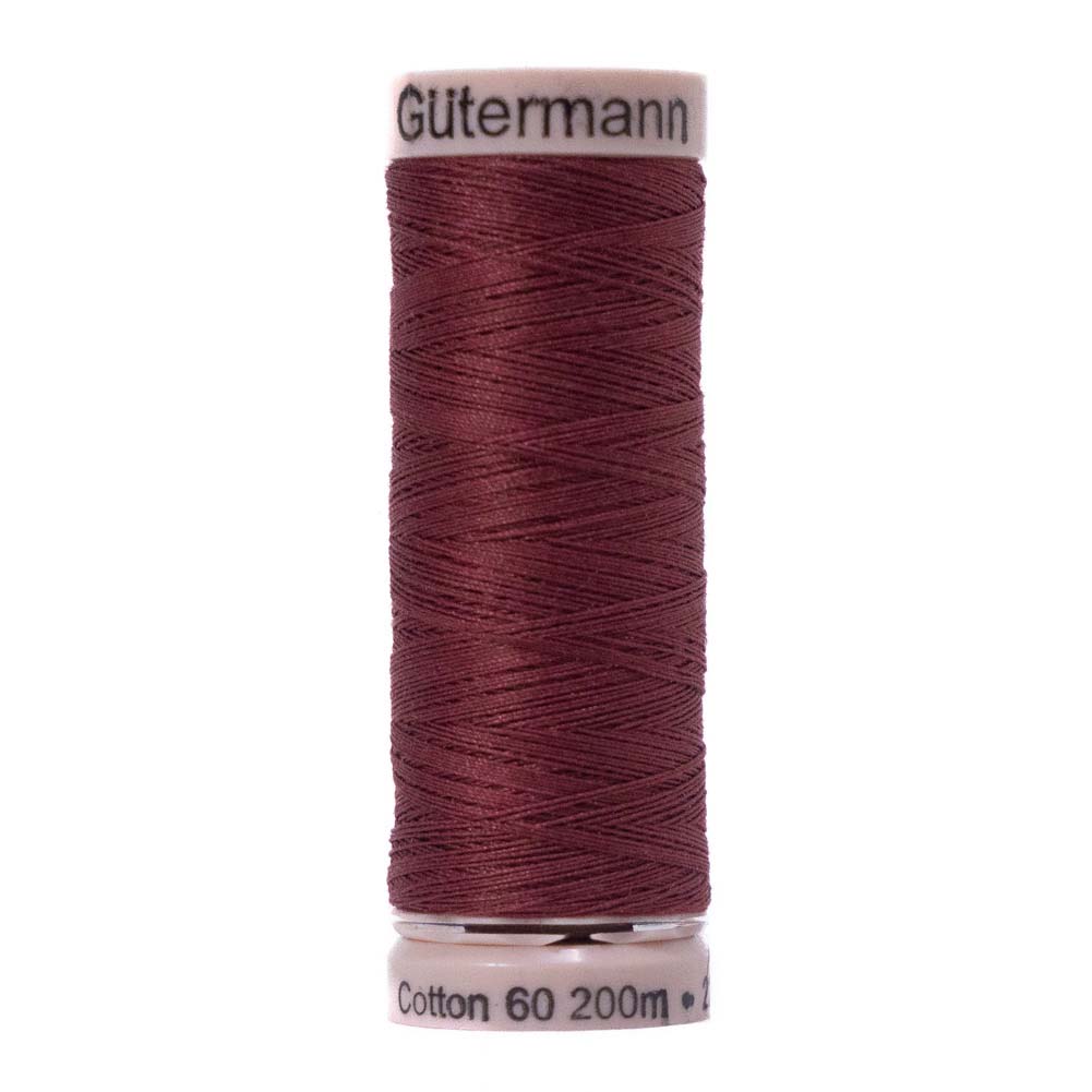 Gutermann 60 Wt Natural Cotton Thread 200m - 4750 Dark Mahogany Gutermann 60 Wt Natural Cotton Thread 200m - 4750 Dark Mahogany