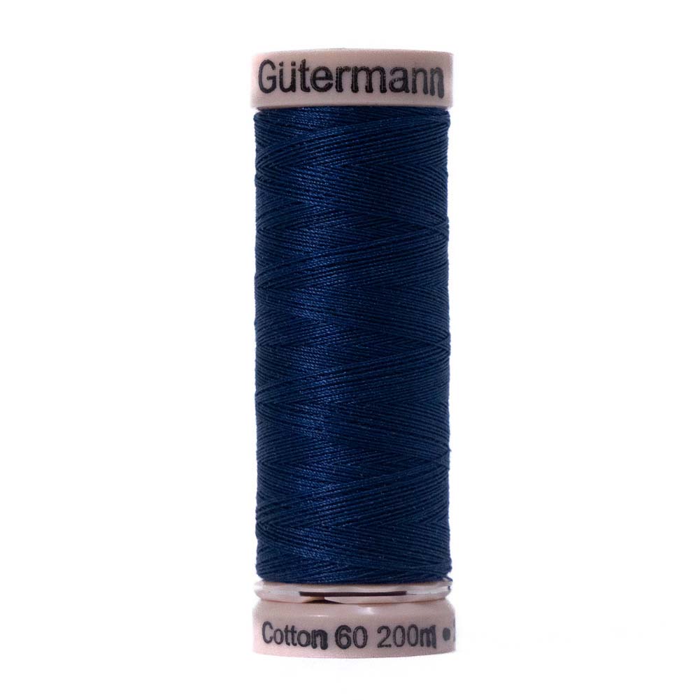 Gutermann 60 Wt Natural Cotton Thread 200m - 6290 Midnight Blue Gutermann 60 Wt Natural Cotton Thread 200m - 6290 Midnight Blue