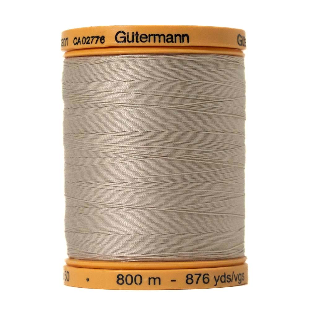 Gutermann Natural Cotton Thread 800m - 0618 Tuskegee Gray Gutermann Natural Cotton Thread 800m - 0618 Tuskegee Gray