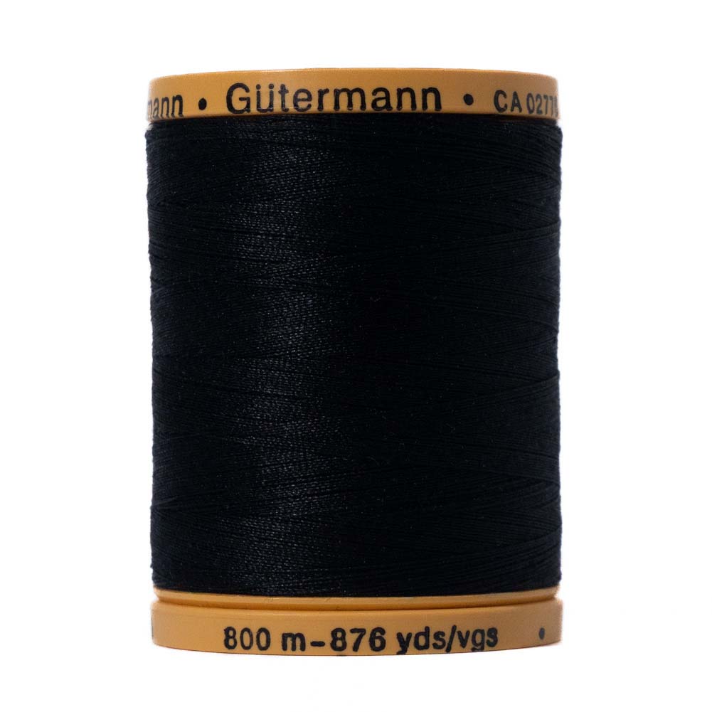 Gutermann Natural Cotton Thread 800m - 5201 Black Gutermann Natural Cotton Thread 800m - 5201 Black