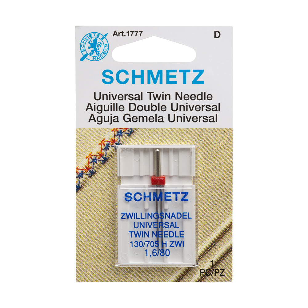 Schmetz Universal Twin Machine Needle - 1.6/80 - 1 ct Schmetz Universal Twin Machine Needle - 1.6/80 - 1 ct