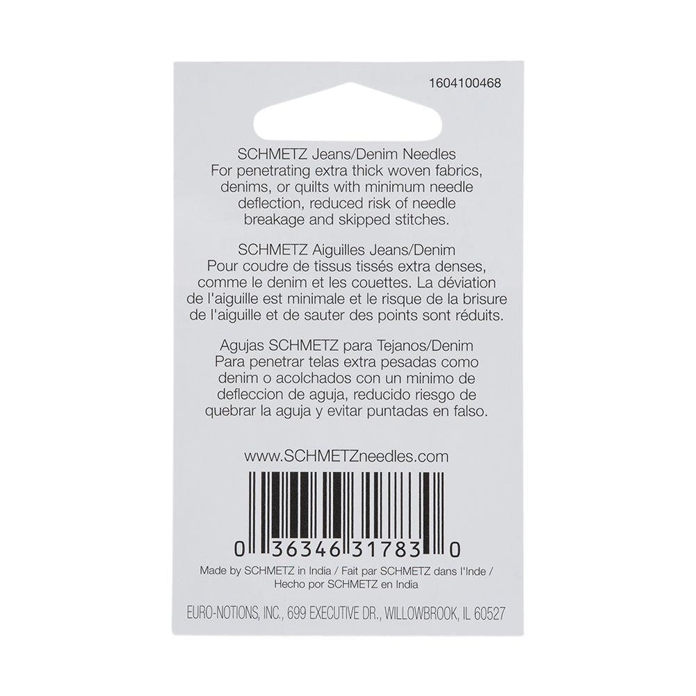 Schmetz Denim/Jeans Machine Needles - 110/18 - 5 ct - Detail Schmetz Denim/Jeans Machine Needles - 110/18 - 5 ct - Detail