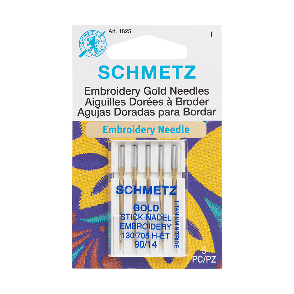 Schmetz Gold Embroidery Machine Needles - 90/14 - 5 ct Schmetz Gold Embroidery Machine Needles - 90/14 - 5 ct
