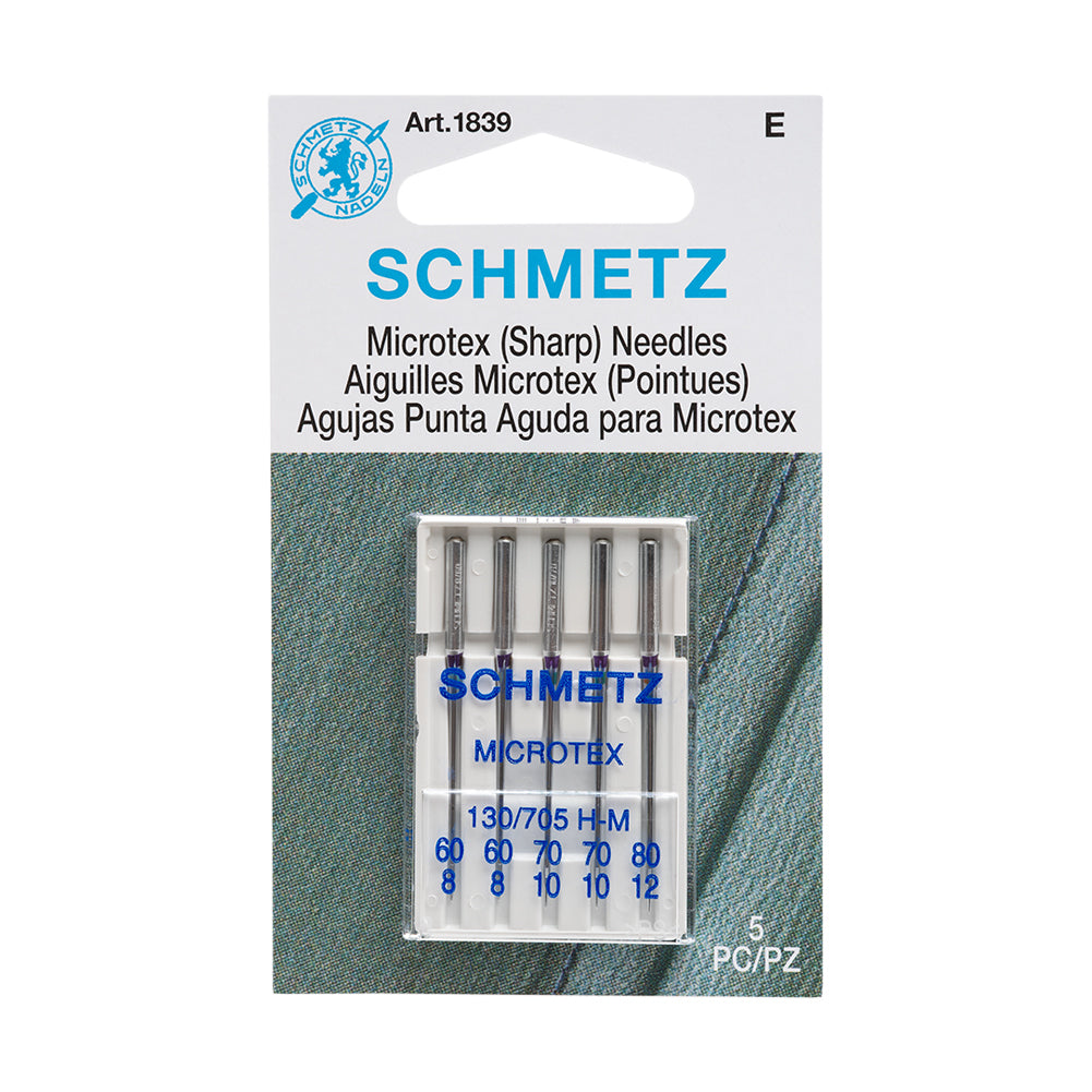 Schmetz Microtex Sharp Machine Needles - Assorted Sizes - 5 ct Schmetz Microtex Sharp Machine Needles - Assorted Sizes - 5 ct
