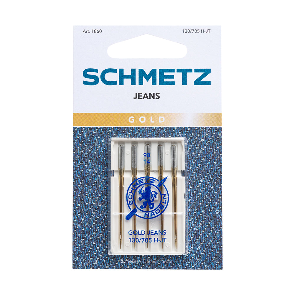 Schmetz Gold Plated Denim/Jeans Machine Needles - 90/14 - 5 ct Schmetz Gold Plated Denim/Jeans Machine Needles - 90/14 - 5 ct