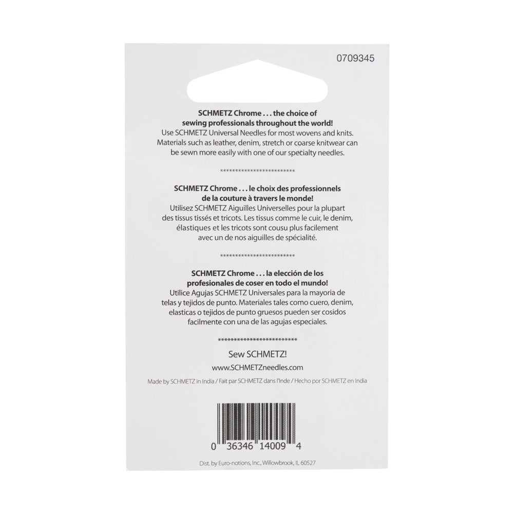 Schmetz Chrome Universal Machine Needles - 80/12 - 5 ct Schmetz Chrome Universal Machine Needles - 80/12 - 5 ct