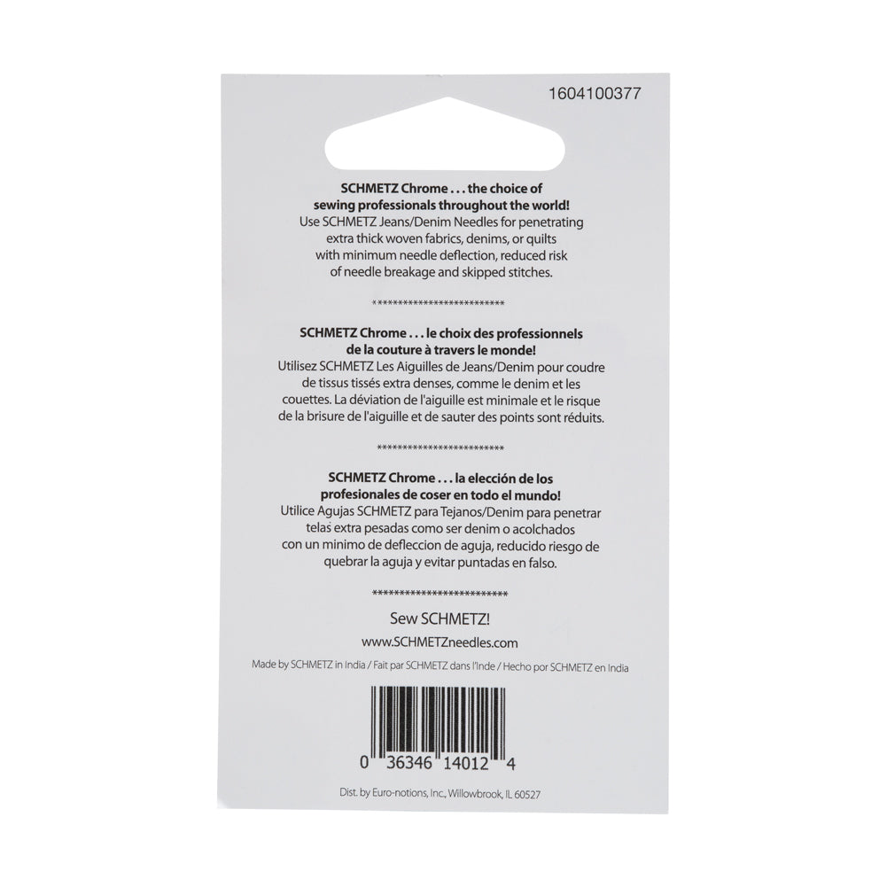 Schmetz Chrome Jeans/Denim Machine Needles - 100/16 - 5 ct Schmetz Chrome Jeans/Denim Machine Needles - 100/16 - 5 ct