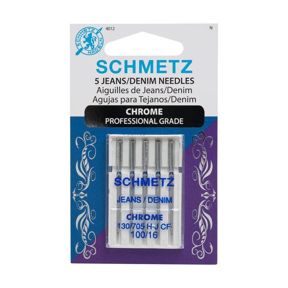 Schmetz Chrome Jeans/Denim Machine Needles - 100/16 - 5 ct Schmetz Chrome Jeans/Denim Machine Needles - 100/16 - 5 ct