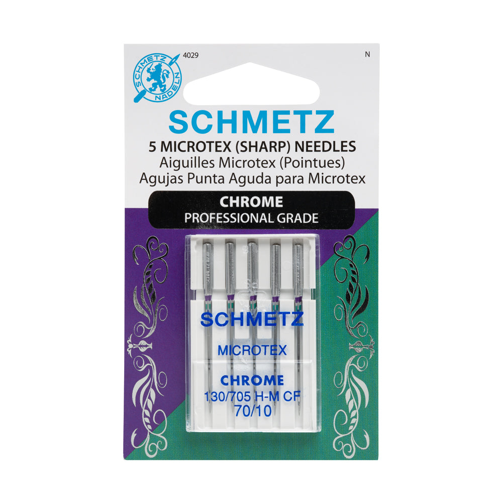 Schmetz Chrome Microtex Sharp Machine Needles - 70/10 - 5 ct Schmetz Chrome Microtex Sharp Machine Needles - 70/10 - 5 ct