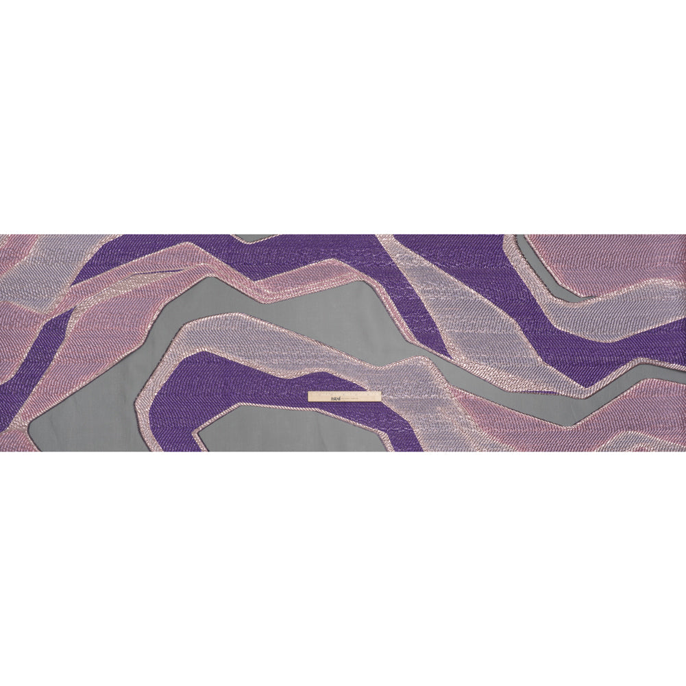 Metallic Rayon and Polyester Burnout Brocade - Orchid, Purple and Rose Gold Soft Geometric Abstract Metallic Rayon and Polyester Burnout Brocade - Orchid, Purple and Rose Gold Soft Geometric Abstract