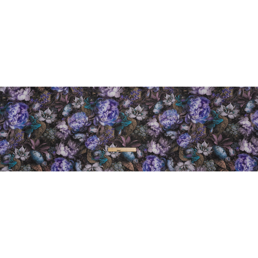 Medium Weight Linen Woven Print - Lilac, Dark Teal and Taupe Mythical Garden - Full - Image 5 of 6 Medium Weight Linen Woven Print - Lilac, Dark Teal and Taupe Mythical Garden - Full - Image 5 of 6