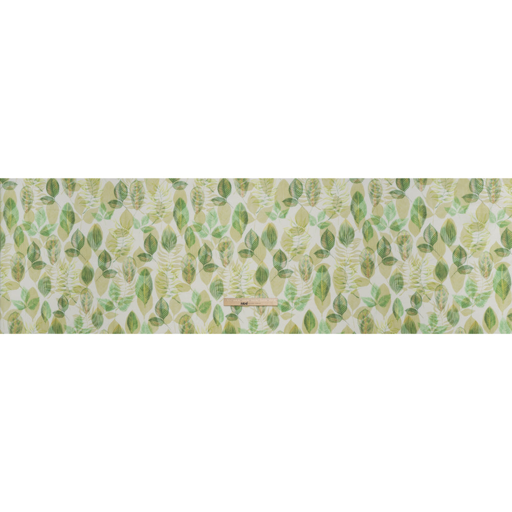 Medium Weight Linen Woven Print - Green on White Laying Leaves - Full - Image 5 of 6 Medium Weight Linen Woven Print - Green on White Laying Leaves - Full - Image 5 of 6