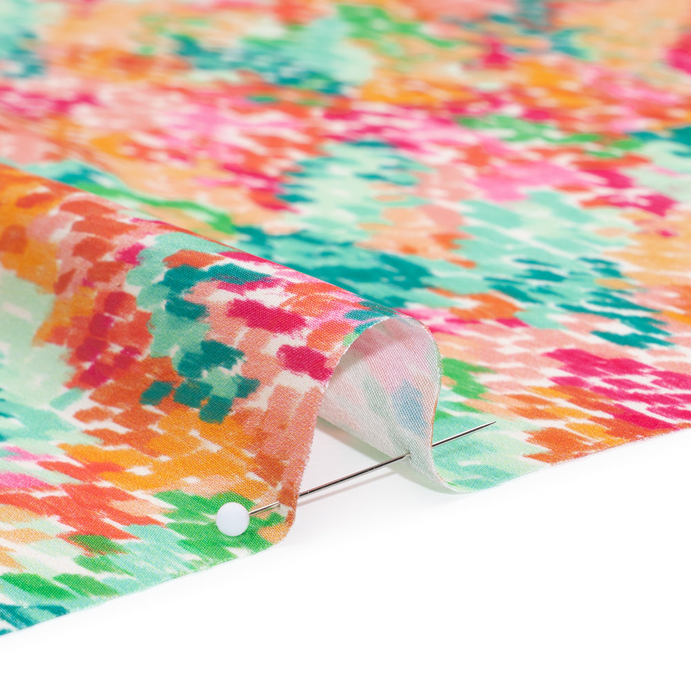 Polyester Satin - Pink, Creamsicle Orange and Green Abstract Spots - Mood Exclusive Painter’s Confetti Print Polyester Satin - Pink, Creamsicle Orange and Green Abstract Spots - Mood Exclusive Painter’s Confetti Print