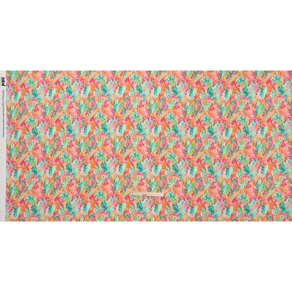 Polyester Satin - Pink, Creamsicle Orange and Green Abstract Spots - Mood Exclusive Painter’s Confetti Print Polyester Satin - Pink, Creamsicle Orange and Green Abstract Spots - Mood Exclusive Painter’s Confetti Print