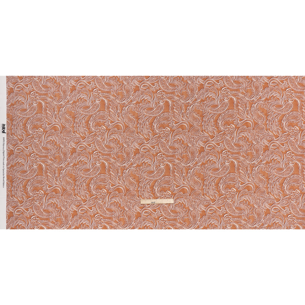 Polyester Satin - Tan, Cream and Brown Paisley - Mood Exclusive Spice Scroll Print Polyester Satin - Tan, Cream and Brown Paisley - Mood Exclusive Spice Scroll Print