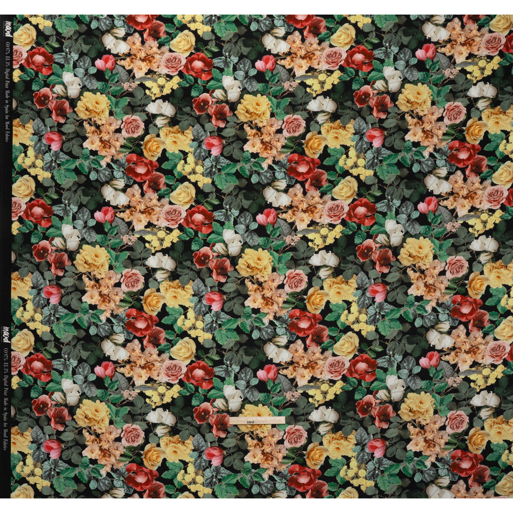 Brushed Cotton Woven - Red, Green and Yellow Photorealistic Florals - Mood Exclusive Botanica Viva Print - Full Brushed Cotton Woven - Red, Green and Yellow Photorealistic Florals - Mood Exclusive Botanica Viva Print - Full