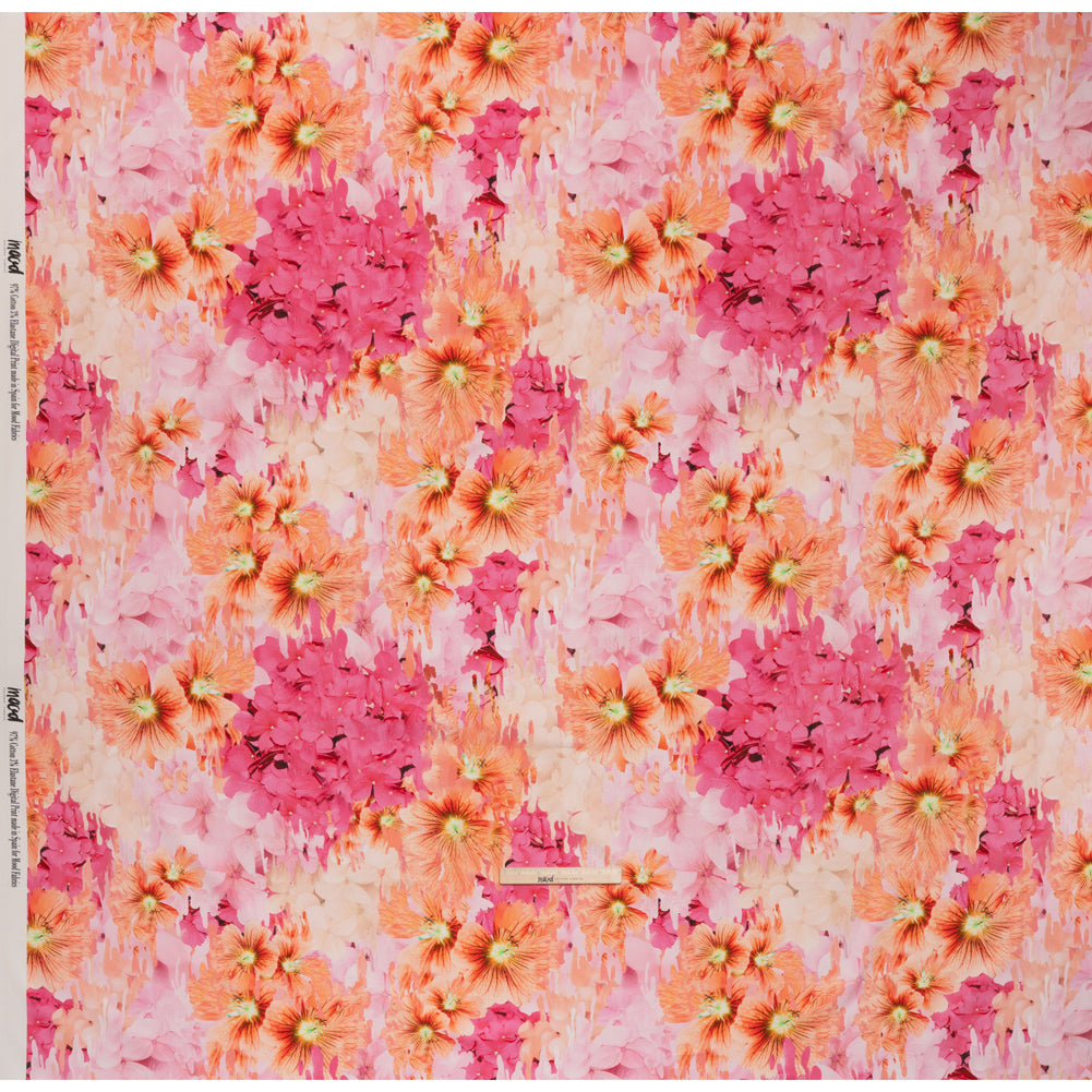 Brushed Cotton Woven - Pink and Orange Melting Flowers - Mood Exclusive Darling Daydream Print Full Brushed Cotton Woven - Pink and Orange Melting Flowers - Mood Exclusive Darling Daydream Print Full