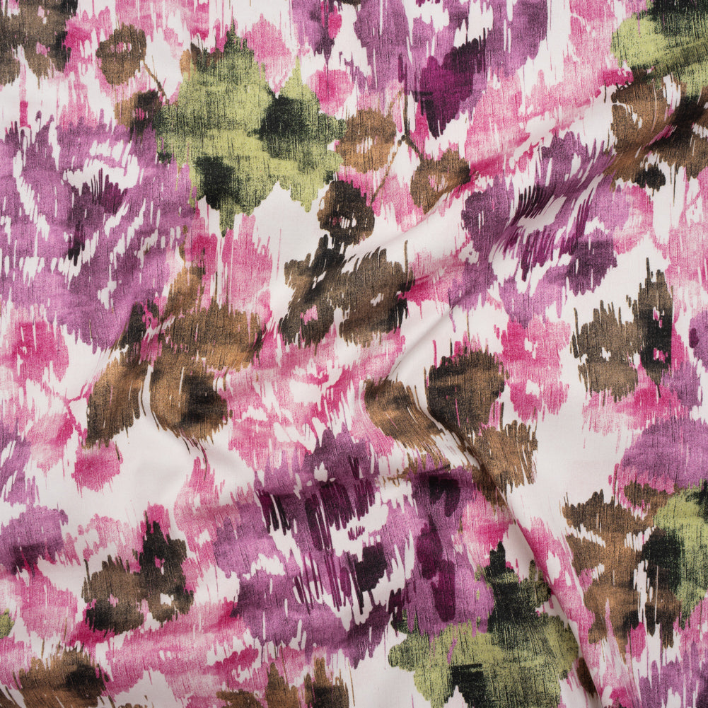 Brushed Cotton Woven - Purple, Green and Brown Ikat Florals - Mood Exclusive Reflecting Pool Print Brushed Cotton Woven - Purple, Green and Brown Ikat Florals - Mood Exclusive Reflecting Pool Print