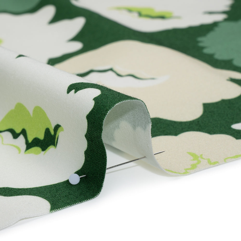 Brushed Cotton Woven - Green, Beige and White Simple Florals - Mood Exclusive Popping Petals Print Detail Brushed Cotton Woven - Green, Beige and White Simple Florals - Mood Exclusive Popping Petals Print Detail