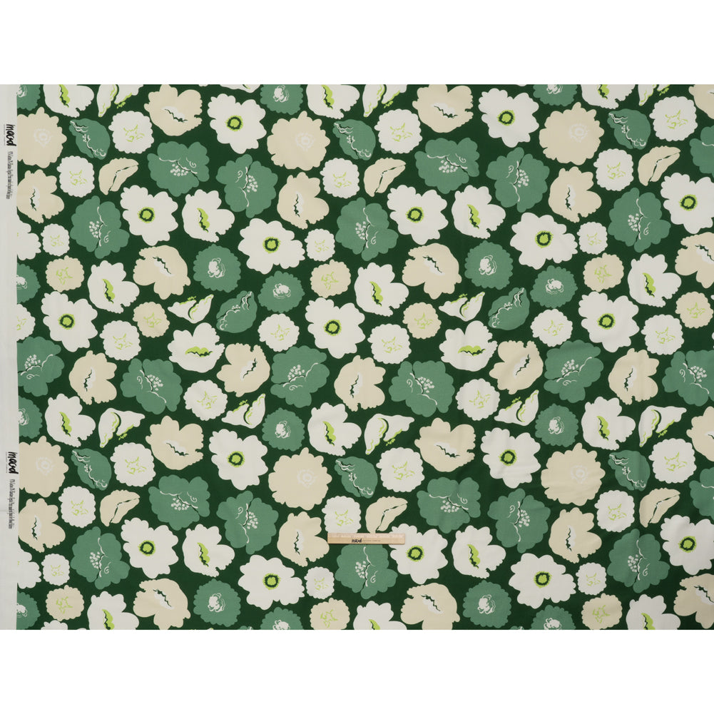 Brushed Cotton Woven - Green, Beige and White Simple Florals - Mood Exclusive Popping Petals Print Full Brushed Cotton Woven - Green, Beige and White Simple Florals - Mood Exclusive Popping Petals Print Full