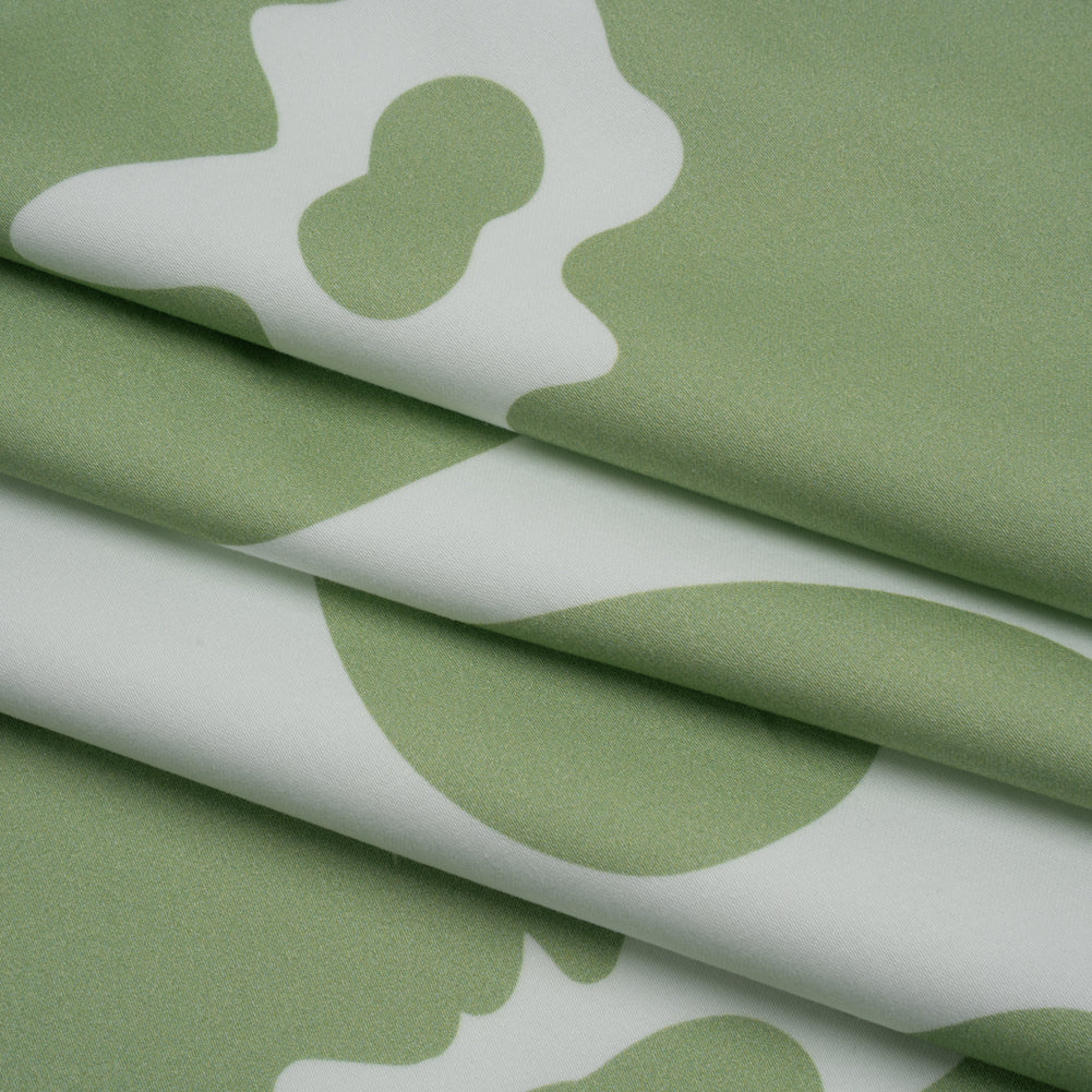 Brushed Cotton Woven - White and Sage Green Big Simple Flowers - Mood Exclusive Floral Figures Print Folded Brushed Cotton Woven - White and Sage Green Big Simple Flowers - Mood Exclusive Floral Figures Print Folded