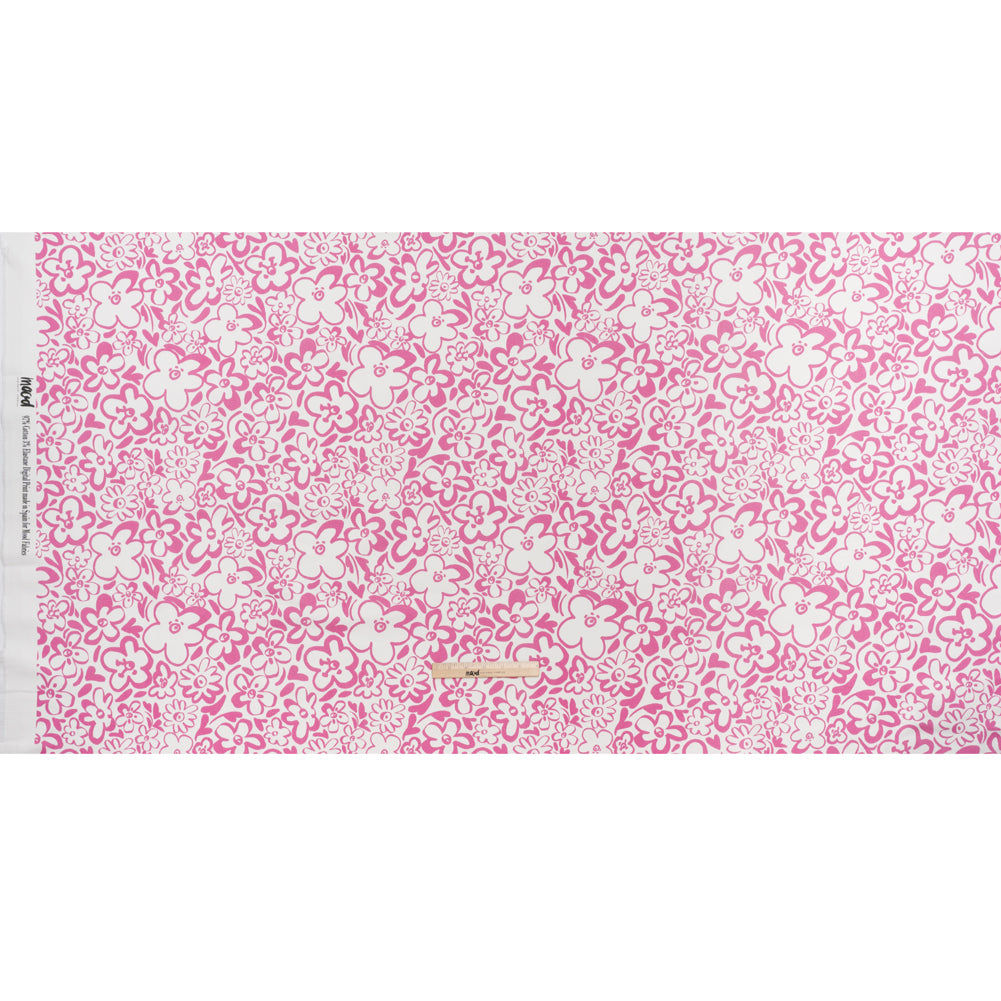 Brushed Cotton Woven - Pink and Off White Flower Doodles - Mood Exclusive Sweet Scribbles Print Full Brushed Cotton Woven - Pink and Off White Flower Doodles - Mood Exclusive Sweet Scribbles Print Full