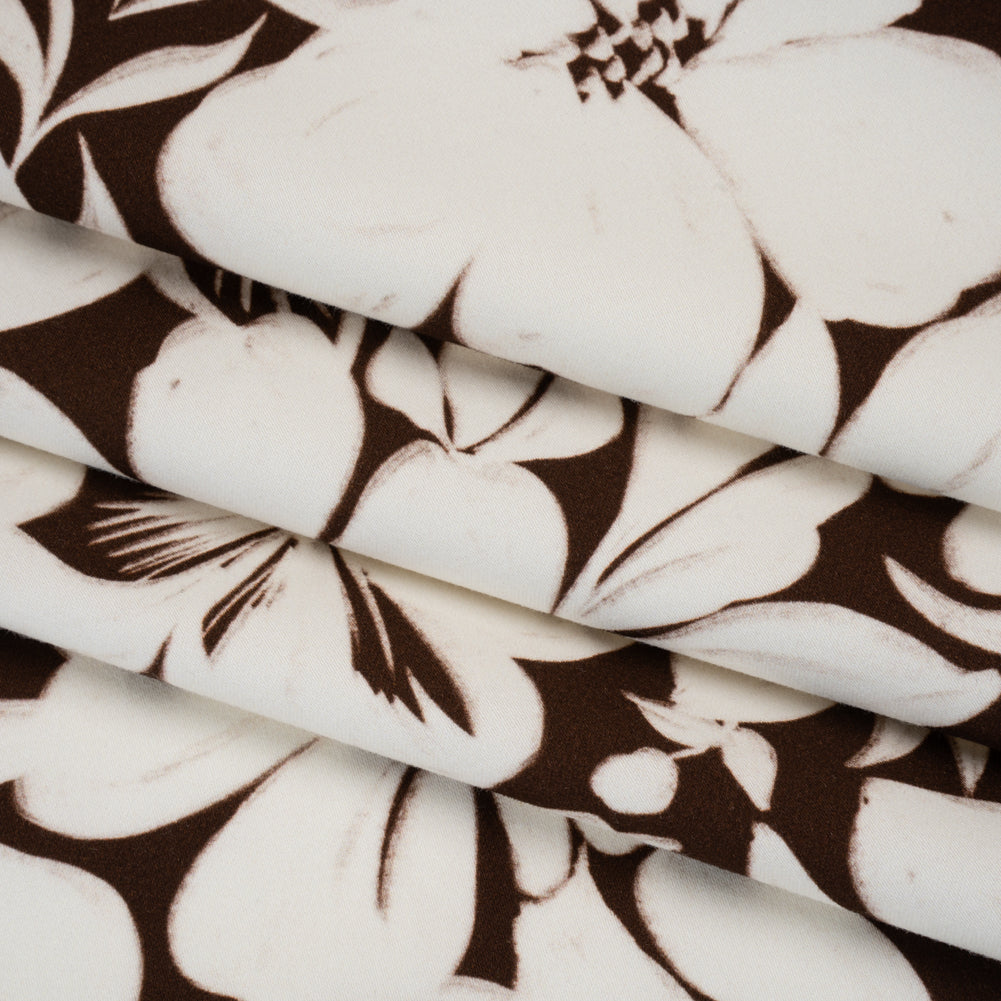 Brushed Cotton Woven - Brown and Ivory Floral - Mood Exclusive Whitewash Bloom Print Folded Brushed Cotton Woven - Brown and Ivory Floral - Mood Exclusive Whitewash Bloom Print Folded