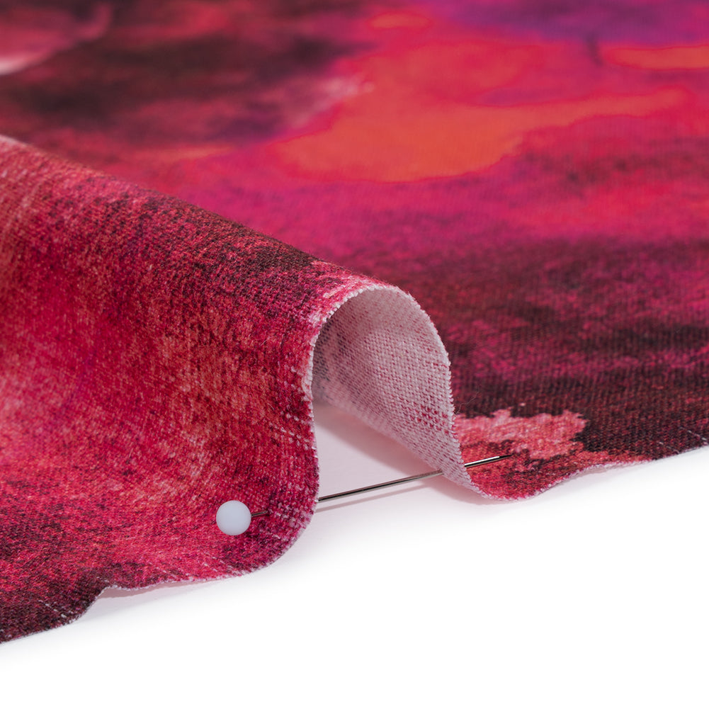 Linen and Rayon Woven - Hot Pink, Purple and Charcoal Abstract Tie Dye - Mood Exclusive Dyed & Delicate Print Linen and Rayon Woven - Hot Pink, Purple and Charcoal Abstract Tie Dye - Mood Exclusive Dyed & Delicate Print