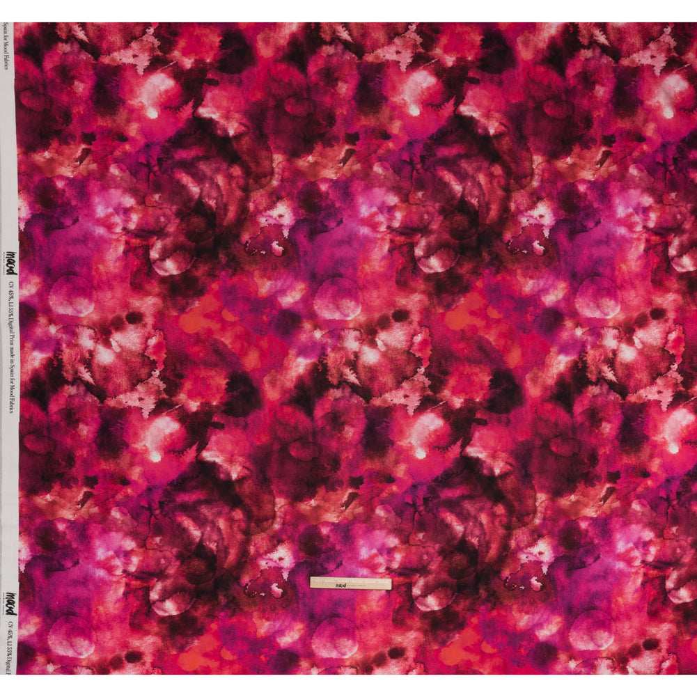 Linen and Rayon Woven - Hot Pink, Purple and Charcoal Abstract Tie Dye - Mood Exclusive Dyed & Delicate Print Linen and Rayon Woven - Hot Pink, Purple and Charcoal Abstract Tie Dye - Mood Exclusive Dyed & Delicate Print