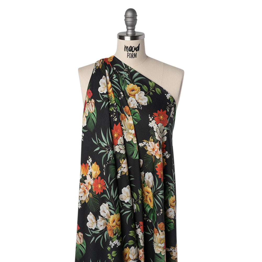 Rayon Challis - Red, Yellow and Green Tropical Flowers - Mood Exclusive Island Bloom Print Drape Rayon Challis - Red, Yellow and Green Tropical Flowers - Mood Exclusive Island Bloom Print Drape