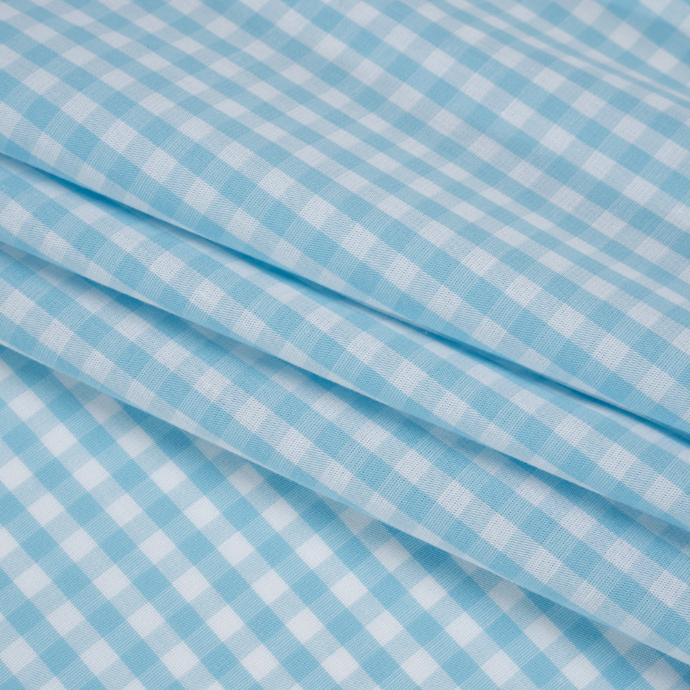 Cotton Gingham 0.25" - Aqua - Londrina Collection Folded Cotton Gingham 0.25" - Aqua - Londrina Collection Folded